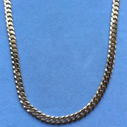 QUALITY!!!  20” Cuban Style Necklace  5.5mm *Unisex* Gold On Solid Sterling Silver Italy 925 *Ship Nationwide Or Pickup Boca Raton 