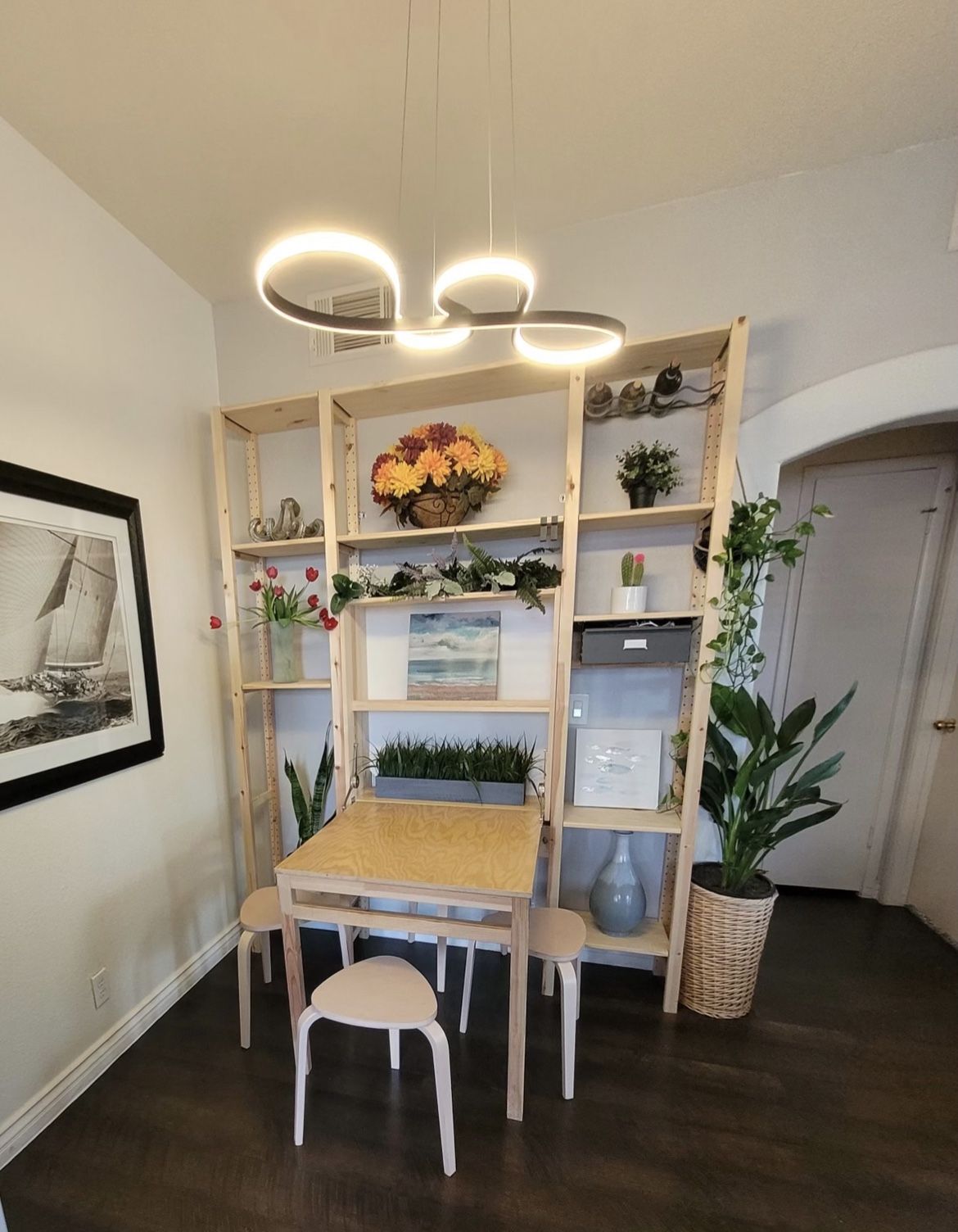 IKEA Ivar Folding Table Shelves And 4 Chairs