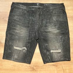 PRPS Barracuda Distressed Black Jean Shorts Denim AUTHENTIC RARE Mens Size 40