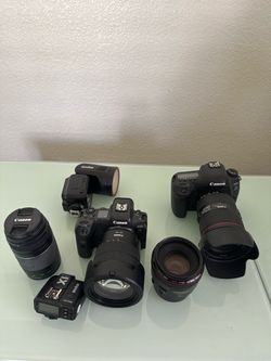 Canon Professional Bundle- R5 + 5D Mark IV + Lenses + Flash