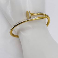 Pulsera Clásica,de Lujo Cristal Chapado En Oro 18k/Bracelet Gold Plated 18k