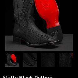 Matte Black Boots. Square Toe
