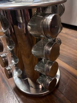 Stainless Steel Glass Spice Jars
