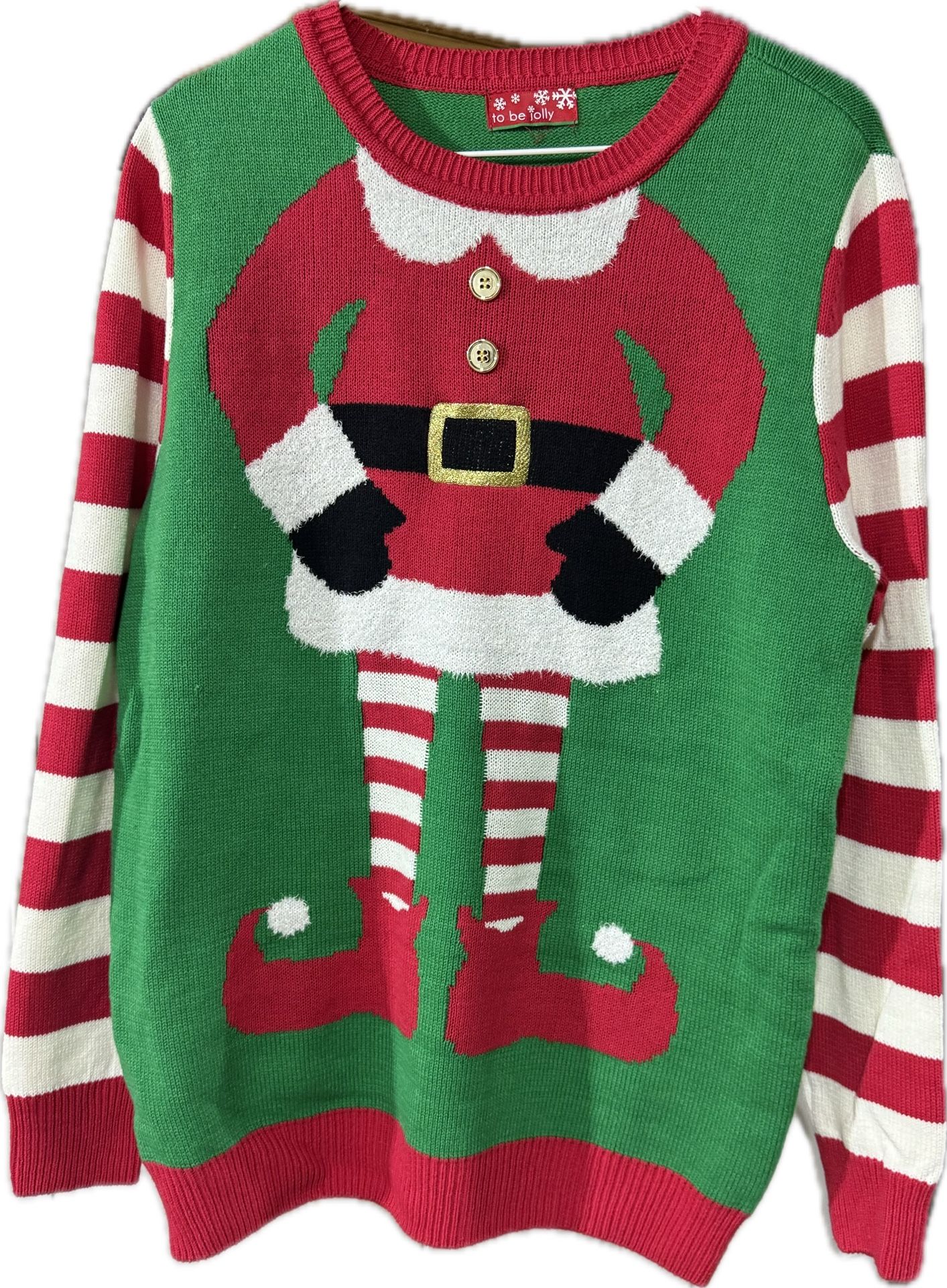 Woman’s ugly Christmas sweater