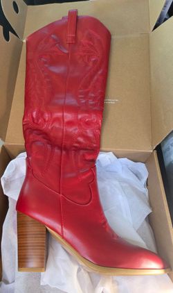 Red Knee-High Boots