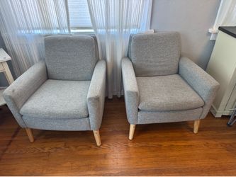 Modern Set of 2 Grey Chairs
