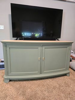 Refinished Sage Green Buffet TV Console