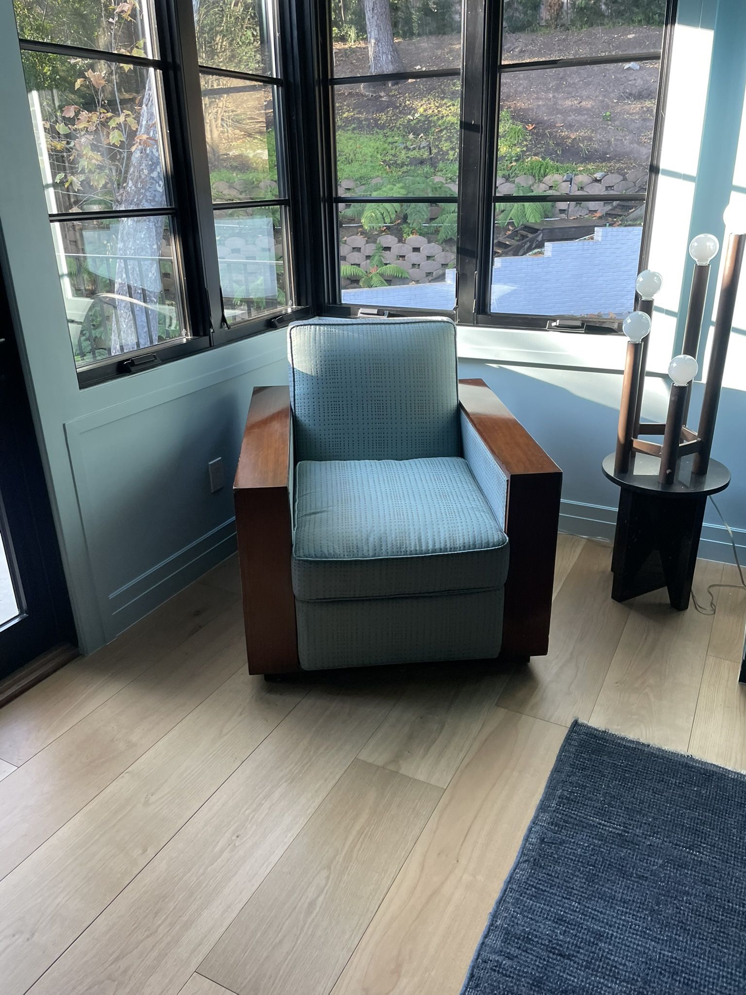 Armchair - Light Blue And Wood