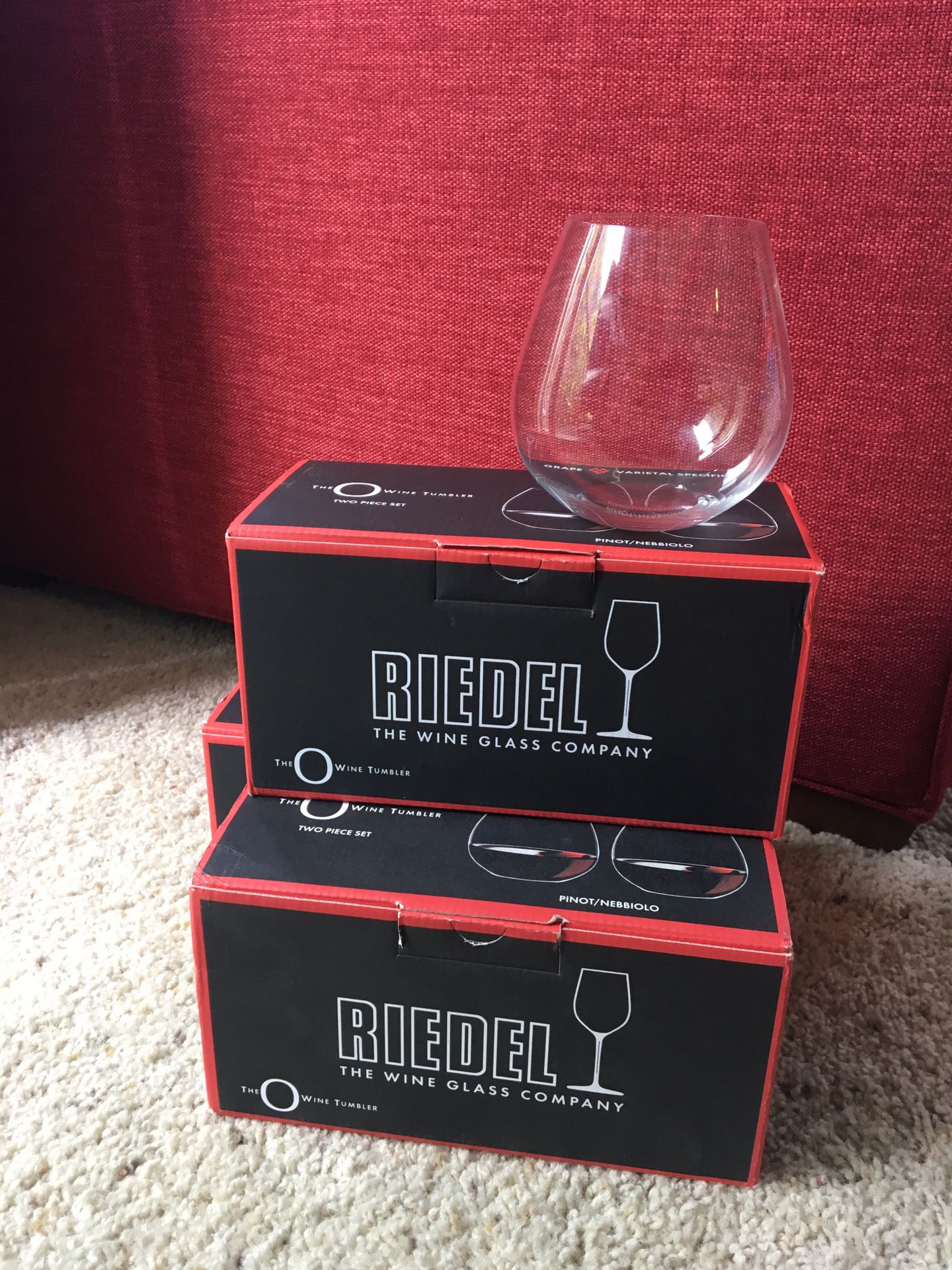 7x Riedel stemless wine glasses