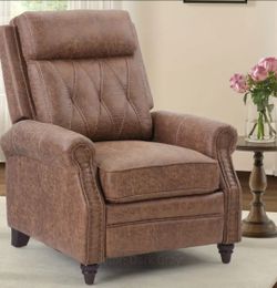 Nut brown faux leather Recliner
