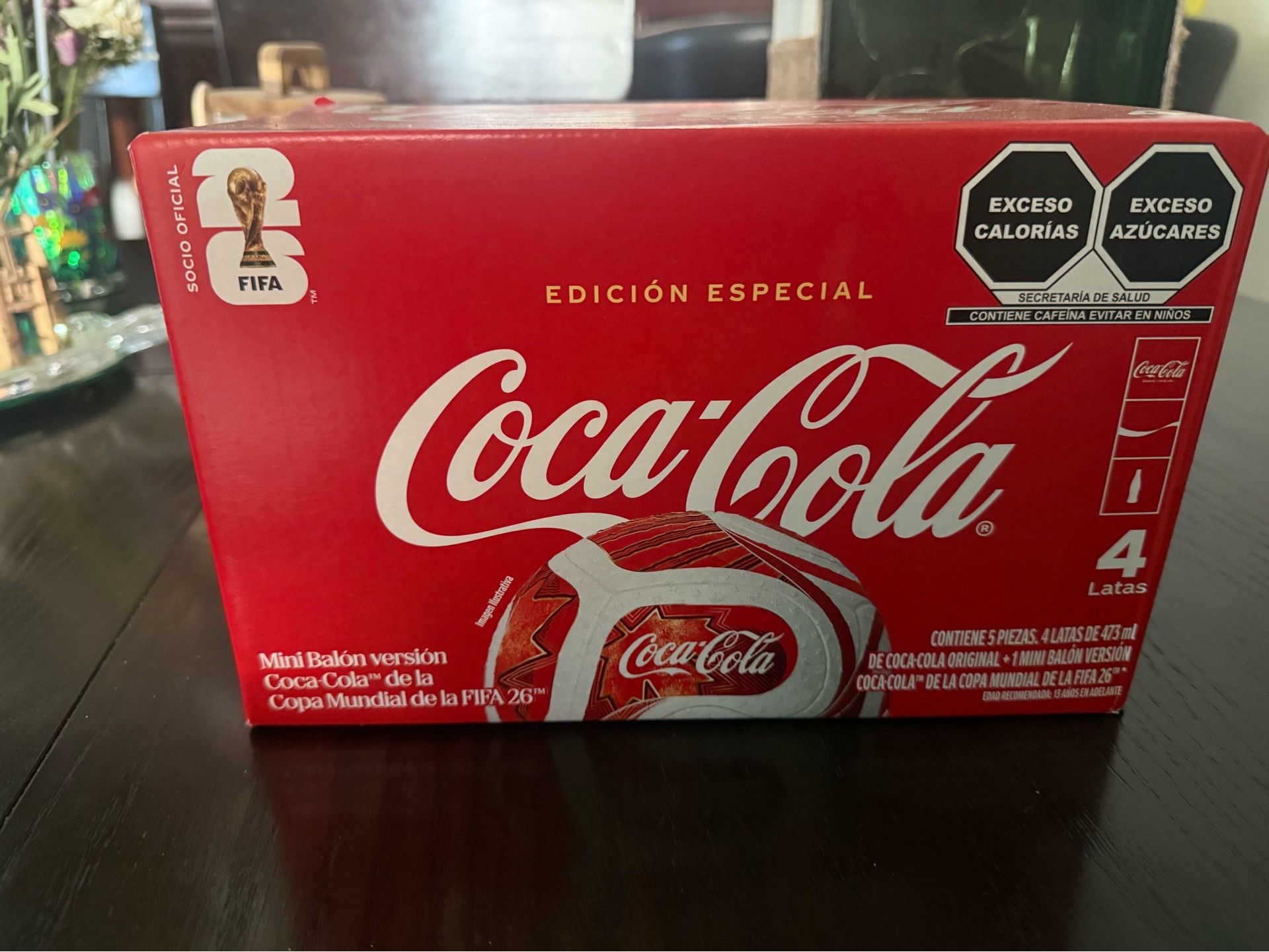 Mini fifa ball with 4 cokes