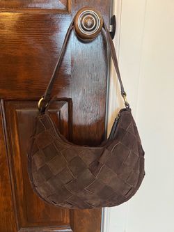 Suede brown handbag
