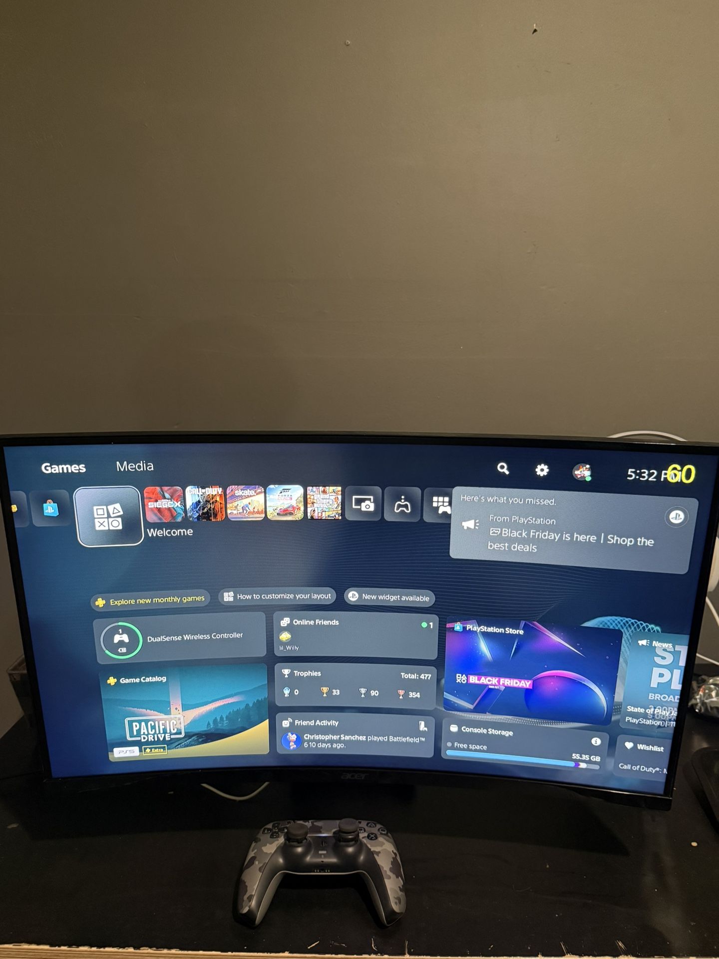 Acer Nitro 31.5” Curved Gaming Monitor 180 Hz