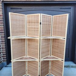 4 panels wood room divider (64"W×67"H)