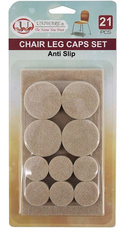 Uniware 21 Piece Chair Leg Caps Feet Pad Set, Anti-Slip, Asstd. Sizes