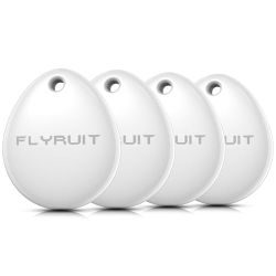 FLYRUIT 4 Pack Bluetooth Tracker Tags Apple Find My MFi Certified iOS