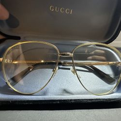 Authentic GUCCI GLASSES gold frame 