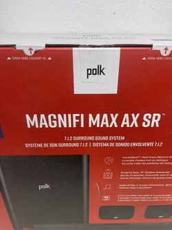 Polk Audio MagniFi Max AX SR 7.1.2 Channel Soundbar System with Dolby  Atmos/DTS:X, Wireless Surround Speakers, and 10 Subwoofer 