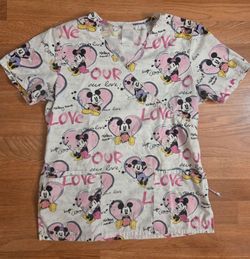 Disney Scrub Top Mickey Mouse Minnie Mouse (XS)
