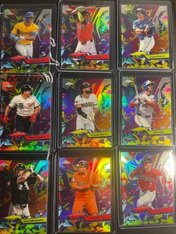 Topps Chrome MLB Baseball Cards Lot of 9 Wild Style
