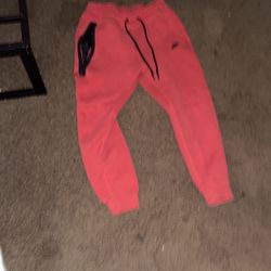 Red Nike Tech Fleece Pants- Medium 