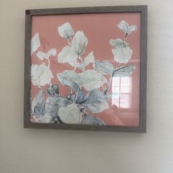 Blush Botanical – 17” x 17” Framed Floral Wall Art