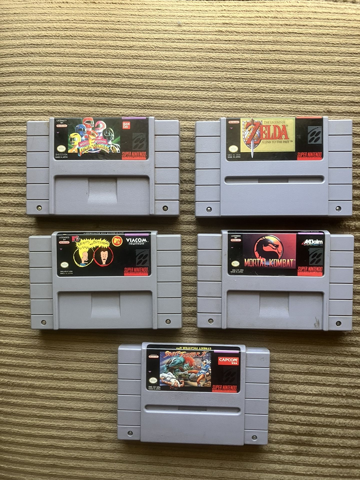 Super Nintendo Game Cartridges