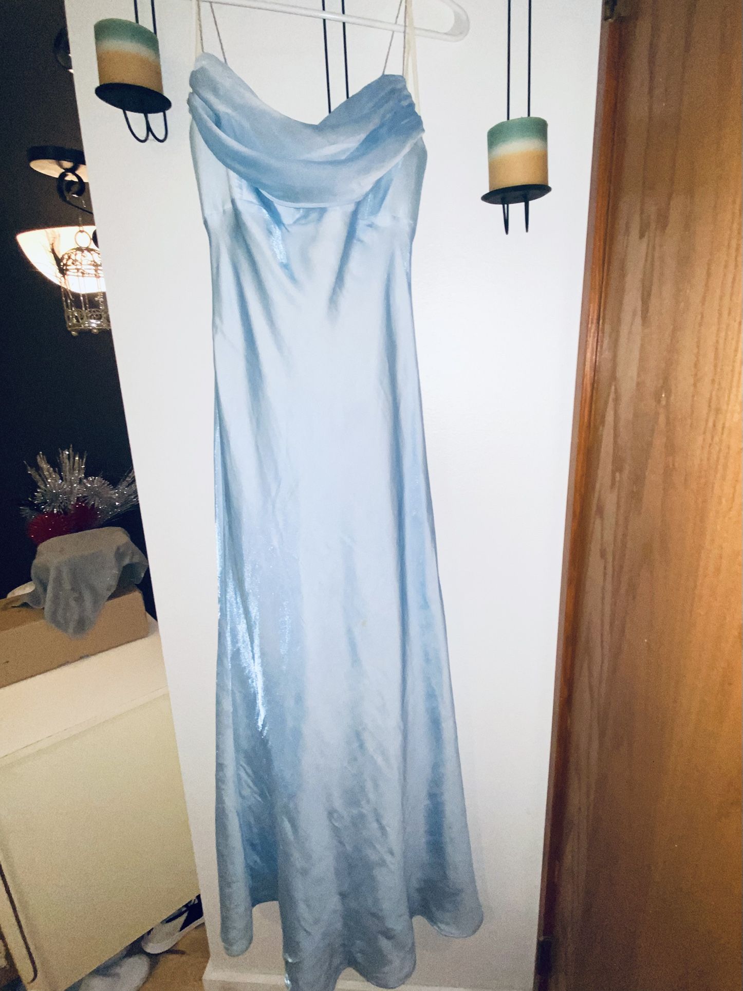 Vintage Ice Blue Prom Dress, Bridesmaid Dress, Formal Gown, Sz 8