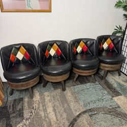 Mid Century Chairs Barrel Furniture 1960s Patchwork Chair Set