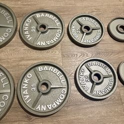 MY BEST IVANKO’S.  Full Set Of Olympic Vintage Weight Plates M Series (245 pounds)