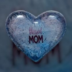 Heart Shaped Blessed Mom Sign