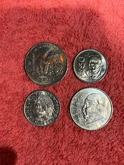 For Mexicans coins 200 pesos 1985/50 cents 1985/ 50 cents 1980/ 1 peso 1982