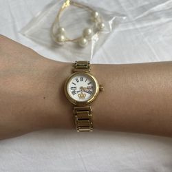 Juice Couture Gold Plated Band Wristwatch Watch 