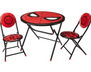 Marvel Spiderman 3 Piece Foldable Round Table and Chair Set, Ages 3+