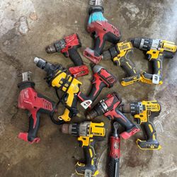 Milwaukee Dewalt Tools BROKEN/NEED REPAIR 