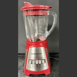 Power Elite Blender with 40 oz. Glass Jar, Red, Hamilton Beach