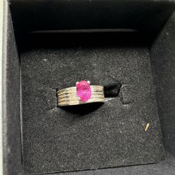 Silver Ring With Ruby 