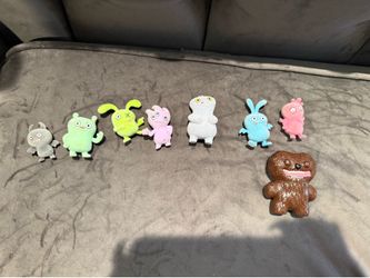 Lot Of 8 Ugly Dolls Mini Action Figures Flocked Fuzzy Toy 2018 Hasbro One Big