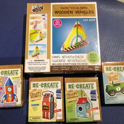 Wooden sailboat and for recycle craft kits