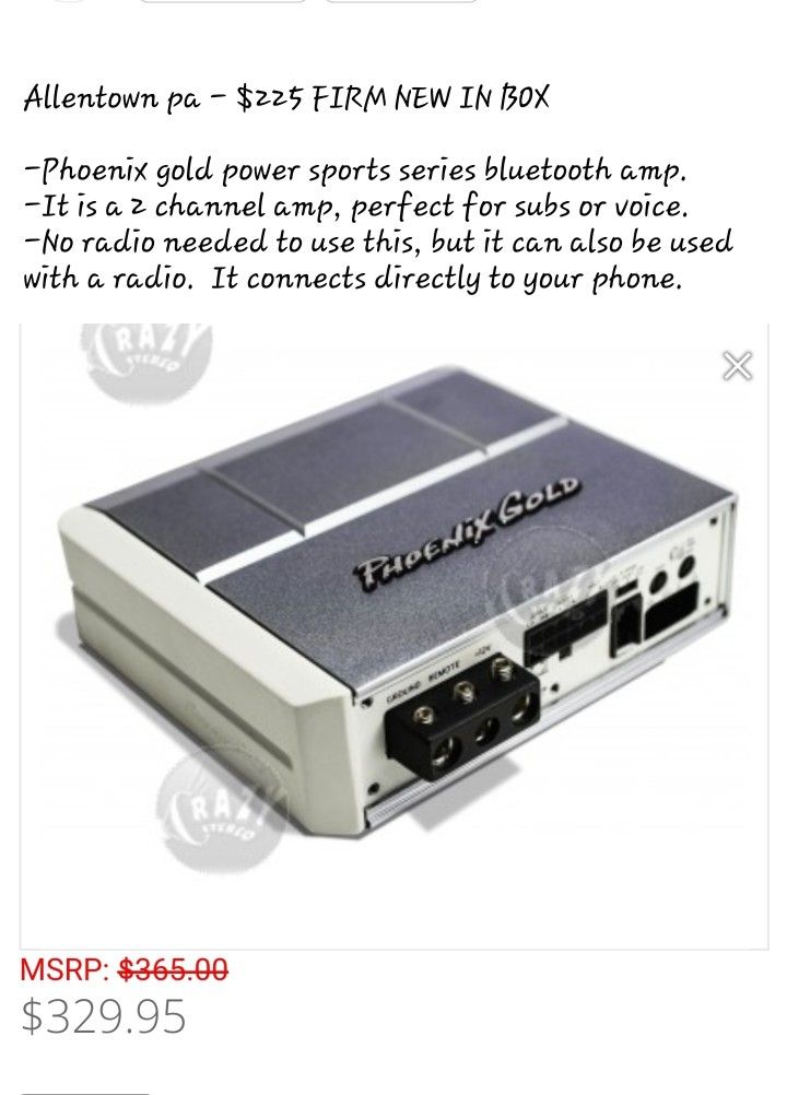 New Phoenix Gold Bluetooth Car Amp