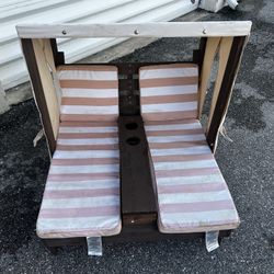 KidKraft Wooden Double Chaise Lounge Chair with Cup Holders! For small kid’s/toddlers. Good condition light wear. Retails $145.03 34x37x35in