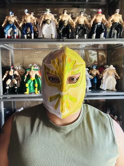 Mistico Lucha Libre Mask Mexican Wrestling Adult Luchador Costume  Luchadores  Brand new mask, adult size, 100% polyester, String tie back.  PLEASE RE
