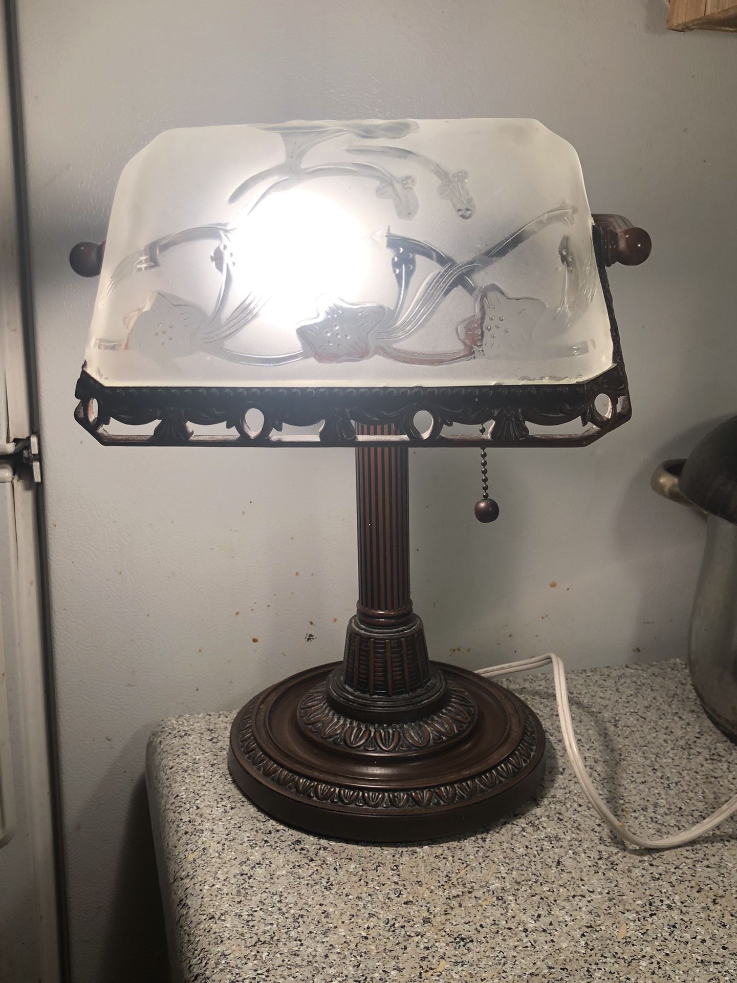 1 Old Antique Desk Lamp And 1 Vintage Table Lamp