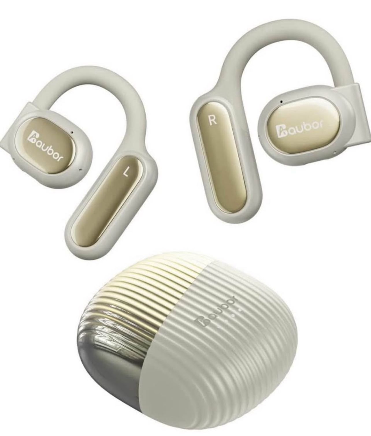 Brandnew Open Ear Headphones, True Wireless Bluetooth Earbuds with ENC Clear Call, Bluetooth 5.3, IPX6 Water-Resistant, Ergonomic Ear Hooks, 45H Playt