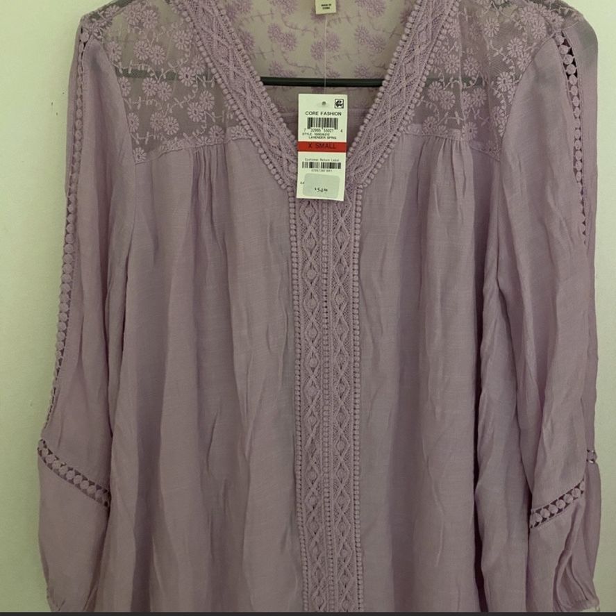Women’s Long Sleeve Purple Style & co Dress Blouse