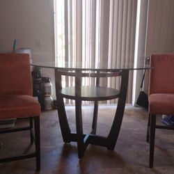 Glass Dining Table With 2 Chairs