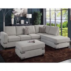 Brand New In Box Sectional With Ottoman Color Sand 2 Pillows Included Firm Price $749
