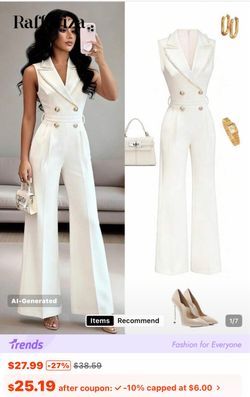 Sleeveless White Women’s Jumper (M)