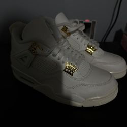 White and Gold Jordan 4 
