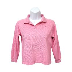 Roem Girls Girls' Bubblegum Pink Long-Sleeved Polo Shirt Size 140